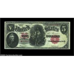 Fr. 88 $5 1907 Legal Tender Star Note Choice Very Fine. Just over 20 examples are known for this fac