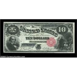 Fr. 111 $10 1880 Legal Tender Gem New. Plenty of allure to this Jackass Sawbuck. The margins are bro