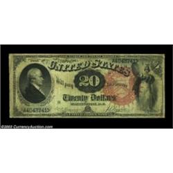 Fr. 137 $20 1880 Legal Tender Fine. An ideal example for the grade, with no distractions, splits or