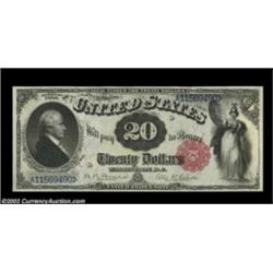 Fr. 142 $20 1880 Legal Tender CGA Gem Uncirculated 67. A beautifully margined example of this less-t