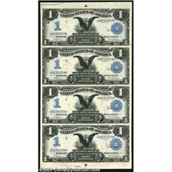 Fr. 226a $1 1899 Silver Certificate Uncut Sheet of Four Extremely Fine. All uncut sheets of large si