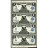 Image 1 : Fr. 226a $1 1899 Silver Certificate Uncut Sheet of Four Extremely Fine. All uncut sheets of large si