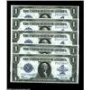 Image 1 : Fr. 237 $1 1923 Silver Certificate Choice About New. Five notes from the same short serial-number ru