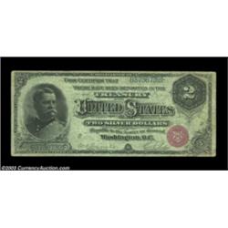 Fr. 240 $2 1886 Silver Certificate Fine. The corners are slightly rounded, and there is a little lig