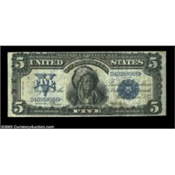 Fr. 273 $5 1899 Silver Certificate About Very Fine. A nice problem-free Chief. Well margined and wit