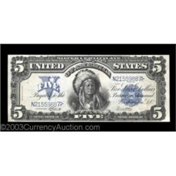 Fr. 280 $5 1899 Silver Certificate Very Choice New. A handsome Chief with a touch of counting soil b