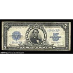 Fr. 282 $5 1923 Silver Certificate Fine. This well circulated Porthole is totally free of the proble