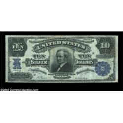 Fr. 303 $10 1908 Silver Certificate Very Fine. This perfectly natural Blue Seal Tombstone has ideal
