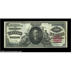 Fr. 318 $20 1891 Silver Certificate Very Fine. Beautifully margined, with terrific color and very li