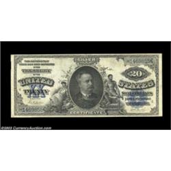 Fr. 321 $20 1891 Silver Certificate Very Fine. A solid problem-free example of a scarce and popular