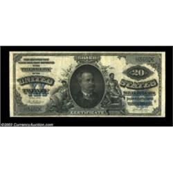 Fr. 321 $20 1891 Silver Certificate Fine. The surfaces are a tad soft, but this tough type has excel
