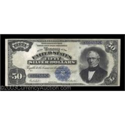 Fr. 335 $50 1891 Silver Certificate Choice Very Fine. A handsome example of this popular high-denomi