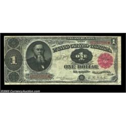 Fr. 349 $1 1890 Treasury Note Fine-Very Fine. A perfectly natural note, problem-free save for an ext