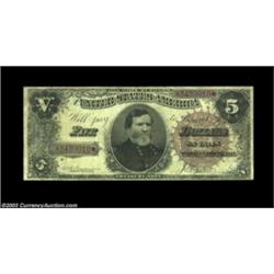Fr. 359 $5 1890 Treasury Note Choice Fine. A nice solid, problem-free piece. Circulated 1890 Treasur