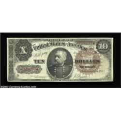 Fr. 366 $10 1890 Treasury Note Very Fine. A totally natural note from the Hubbard Collection. A flaw