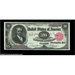 Fr. 375 $20 1891 Treasury Note Extremely Fine. This popular and very scarce note gives the appearanc