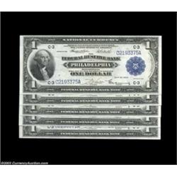 Fr. 714 $1 1918 Federal Reserve Bank Notes Five Consecutive Very Choice New. A lovely group. The mid