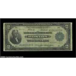 Fr. 749 $2 1918 Federal Reserve Bank Note CGA Very Good 10.A certified Battleship note from Boston.