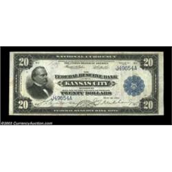 Fr. 827 $20 1915 Federal Reserve Bank Note Very Fine. One of about 30 examples known for this Friedb