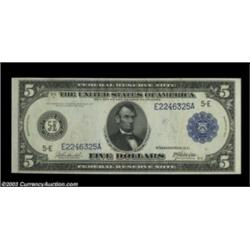 Fr. 860 $5 1914 Federal Reserve Note. CGA Gem Uncirculated 67. Boardwalk margins surround this prett