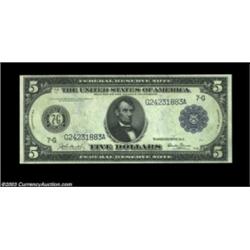 Fr. 869 $5 1914 Federal Reserve Note Gem New. An unusually nice example of this slightly scarcer sig