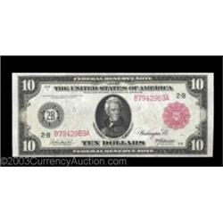 Fr. 893b $10 1914 Red Seal Federal Reserve Note Choice About New. A lovely Red Seal Ten, with broad