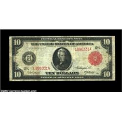 Fr. 903 $10 1914 Red Seal Federal Reserve Note Fine. Only about a half-dozen examples of this note a