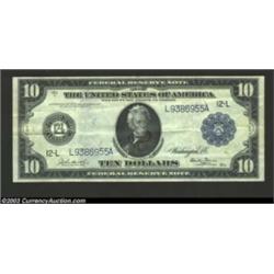 Fr. 949 $10 1914 Federal Reserve Note Extremely Fine. A totally natural note. Bright and well margin