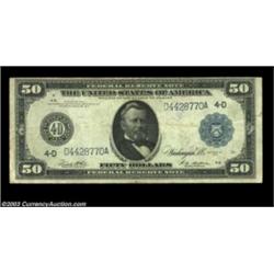 Fr. 1039a $50 1914 Federal Reserve Note Very Fine. A nice natural note with good color and no proble