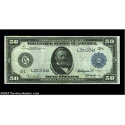 Fr. 1068 $50 1914 Federal Reserve Note Extremely Fine. A well margined, bright and strictly original