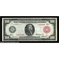 Fr. 1083b $100 1914 Red Seal Federal Reserve Note Extremely Fine. A beautiful, perfectly natural San