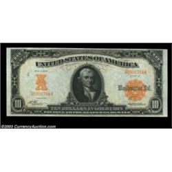 Fr. 1168 $10 1907 Gold Certificate Very Choice New. But for the top margin's being a drop close towa
