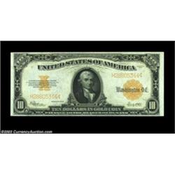 Fr. 1173 $10 1922 Gold Certificate Choice New. Strictly original and quite near the full Gem grade.