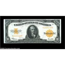 Fr. 1173 $10 1922 Gold Certificate Choice New. The bottom margin is tight on this otherwise flawless