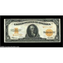 Fr. 1173 $10 1922 Gold Certificate Star Note Extremely Fine. The most common by far of the Large Siz