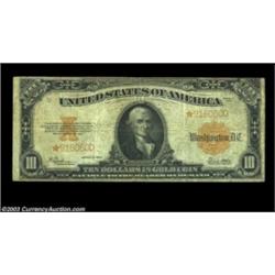Fr. 1173 $10 1922 Gold Certificate Star Note Fine. A nice, natural problem-free note.  Important not