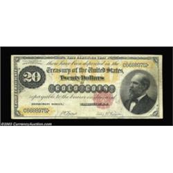 Fr. 1178 $20 1882 Gold Certificate About Very Fine. Strictly natural, broadly margined and perfect f