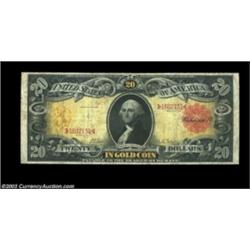 Fr. 1179 $20 1905 Gold Certificate Fine-Very Fine. Excellent color for the grade, as well as good ma