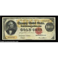 Fr. 1184 $20 1906 Gold Certificate Very Fine. This Napier-Thompson signed Hundred from the Duke Hubb