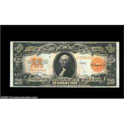Fr. 1187 $20 1922 Gold Certificate Choice About New. A strictly original and problem-free example wi