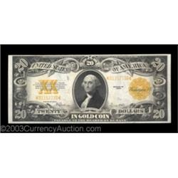 Fr. 1187 $20 1922 Gold Certificate Choice Extremely Fine. But for its three light folds, this $20 Go