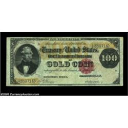 Fr. 1209 $100 1882 Gold Certificate Choice Very Fine. A solid example of the grade that has even ret