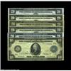 Image 1 : $110 in San Francisco Feds. There are five Twenties: Fr. 1008 Fine, Fr. 1010 Very Fine, Fr. 1011a (t