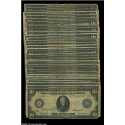 $350 in 1914 $10 Feds. Nine different districts are represented, and there are a scattering of "b" a
