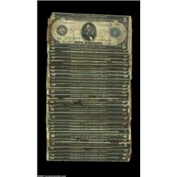 35 Fed Fives. Eight districts are represented in this large group of low grade 1914 Blue Seal Feds.