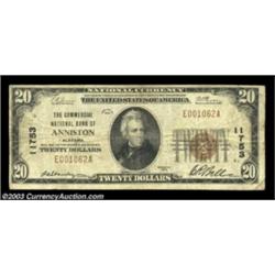 Anniston, AL - $20 1929 Ty. 1 The Commercial NB Ch. # 11753A very presentable circulated note from C
