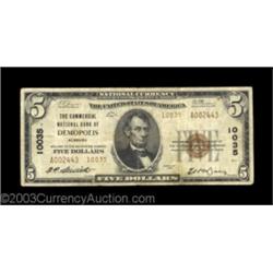 Demopolis, AL - $5 1929 Ty. 2 The Commercial NB Ch. # 10035A Very Fine note from the only bank in th