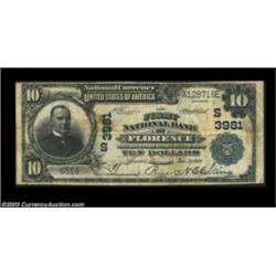 Florence, AL - $10 1902 Plain Back Fr. 626 The First NB Ch. # (S)3981An easily available bank in sma