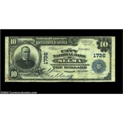 Selma, AL - $10 1902 Plain Back Fr. 627 The City NB Ch. # 1736A nice evenly circulated Fine-Very Fin