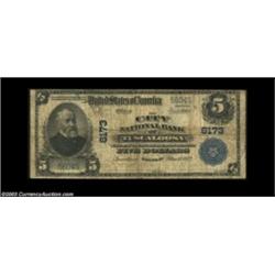 Tuscaloosa, AL - $5 1902 Plain Back Fr. 608 The City NB Ch. # 6173A decent evenly circulated Very Go